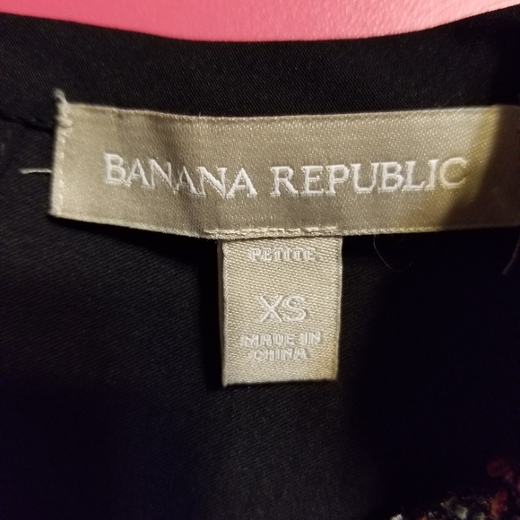 BANANA REPUBLIC black back tweed wool metallic front short sleeve top - Picture 8 of 9